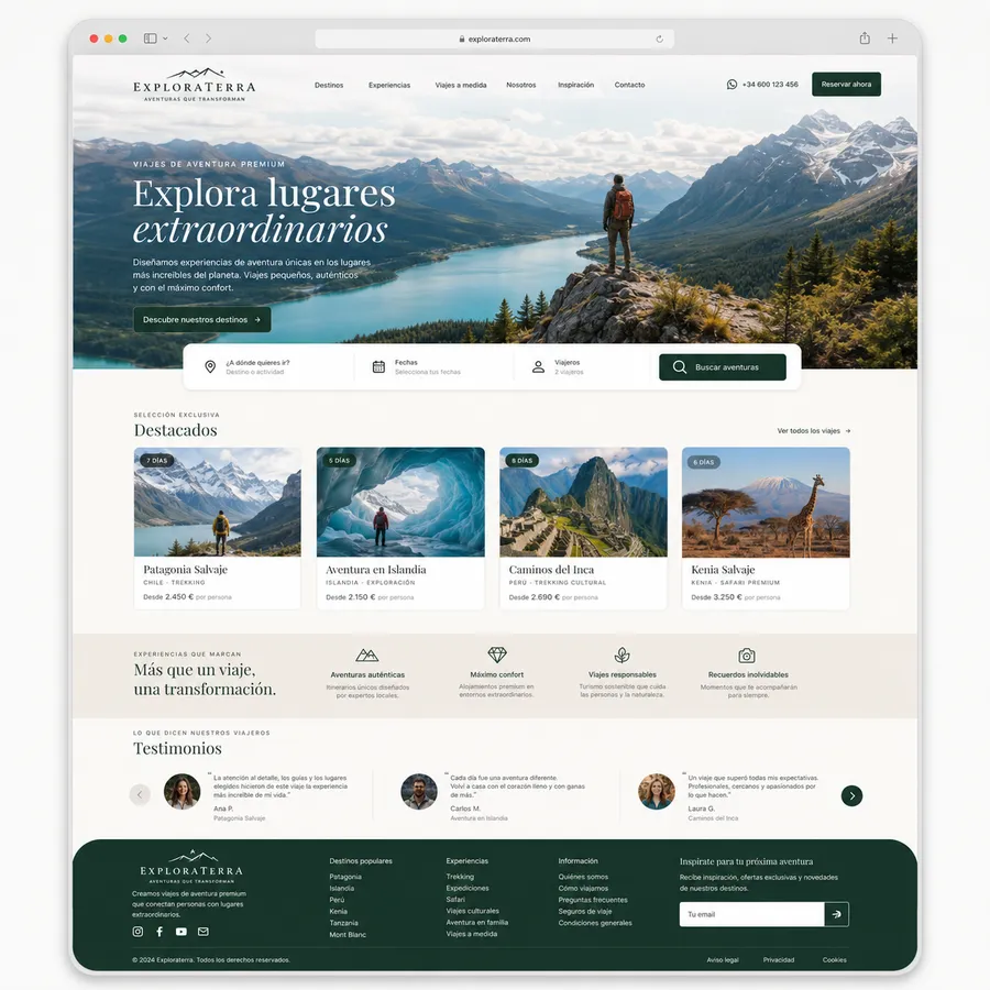ExploraTerra — diseño web