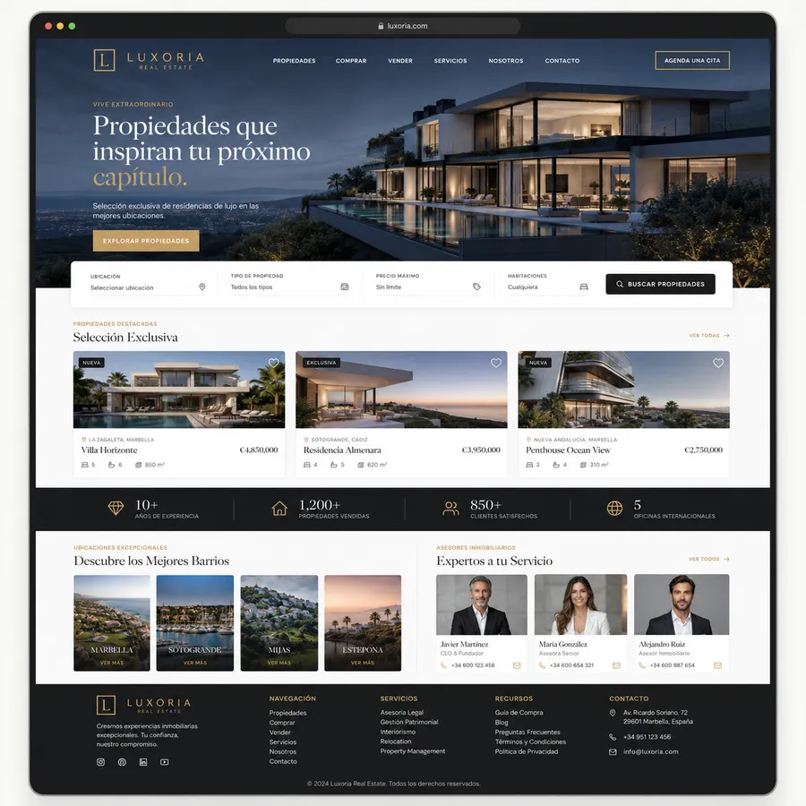 Luxoria — diseño web
