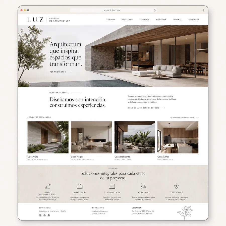 Luz — diseño web