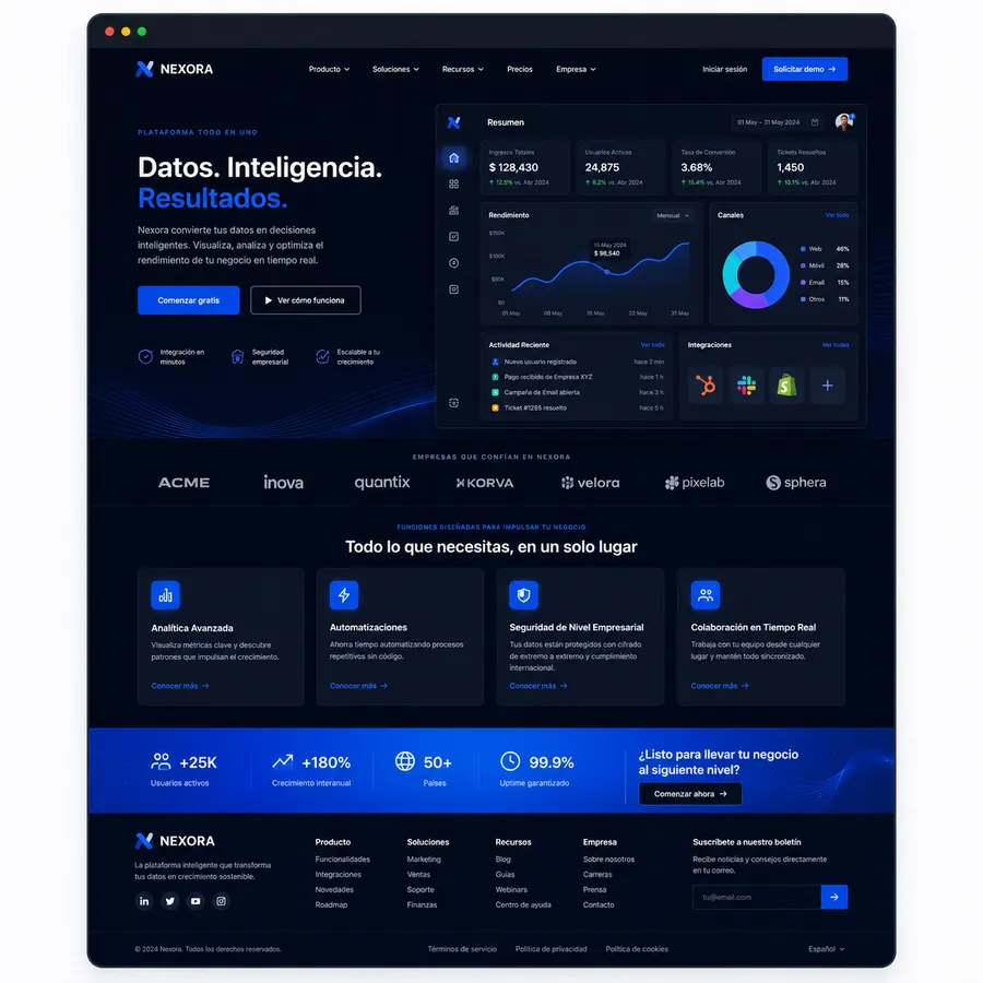 Nexora Data — web app