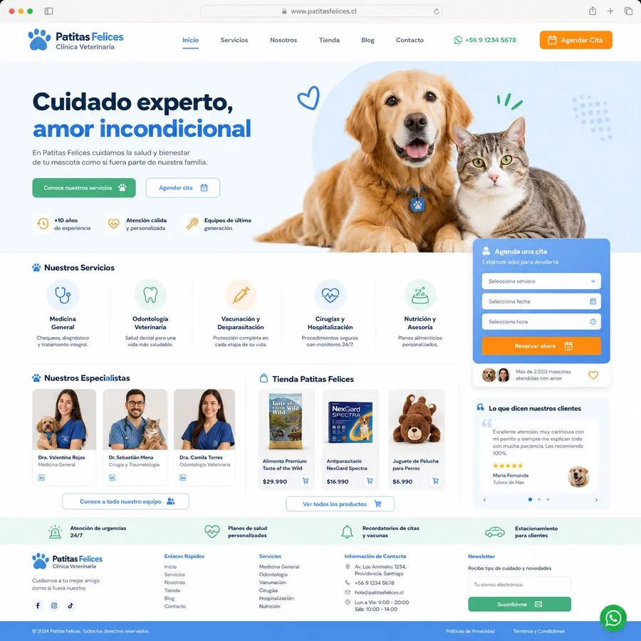 Patitas Felices — diseño web