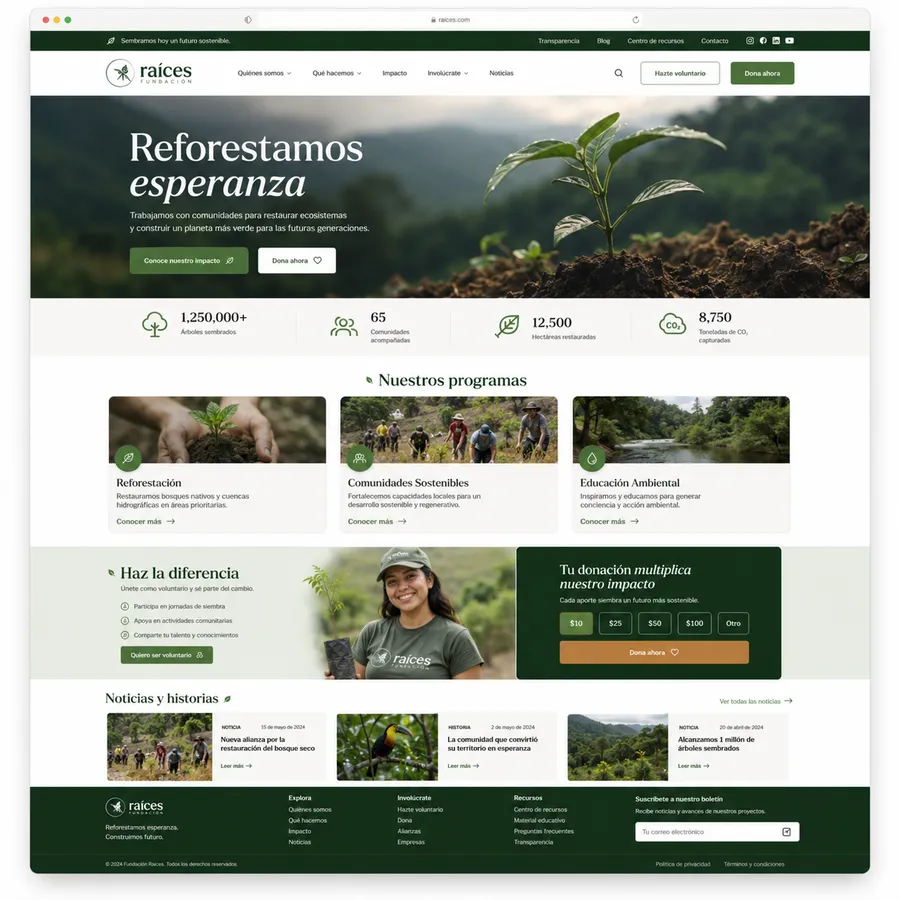 Raíces — diseño web