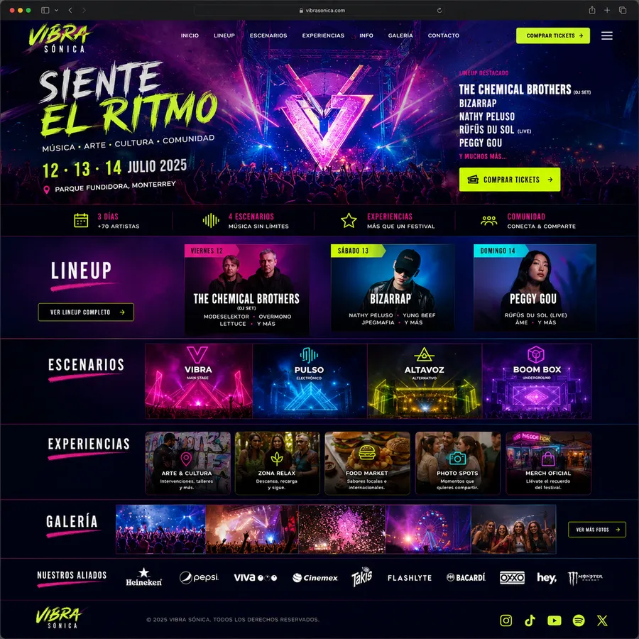 Vibra Sónica — landing page